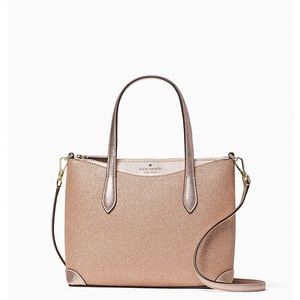 Kate Spade Shimmy Glitter Fabric Mini Satchel in Rose Gold